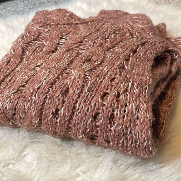 Free People- Oversized Pink Chunky Knit Scoop Neck Sweater - Picture 6 of 6